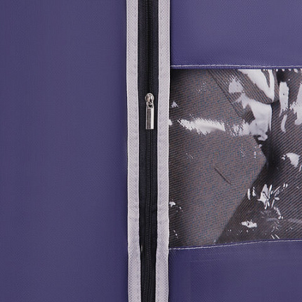 Чехол для одежды на молнии с ручками дорожный 60х100 см, синий, SHAMAANI (ШАМААНИ), 609602