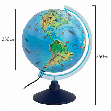 Глобус интерактивный + очки VR, зоогеографический, GLOBEN, 25см, с подсветкой, INT12500306