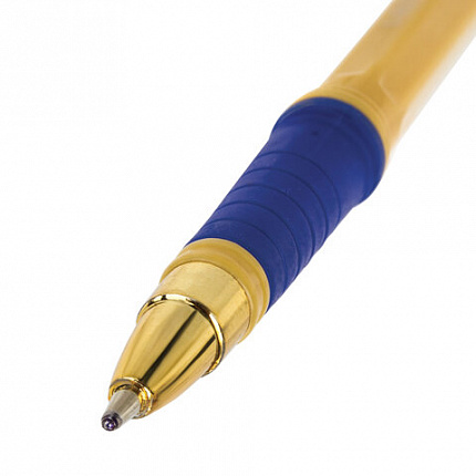 Ручка шариковая масляная с грипом BRAUBERG "i-Rite GT Vanilla", СИНЯЯ, корпус кремовый, узел 1 мм, 143304