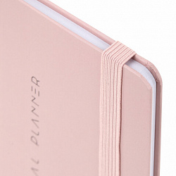 Еженедельник недатированный с резинкой 171х93 мм, BRAUBERG, твердый, 64 л., "Minimal", розовый, 116310