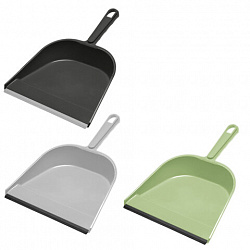 Совок для мусора, низкая рукоятка, резиновая кромка, ширина 23 см, пластик, цвет ассорти, YORK, 61020