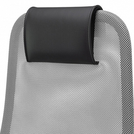 Кресло офисное МЕТТА "SU-B-8" хром, ткань-сетка, сиденье мягкое, светло-серое