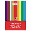Картон цветной А4 МЕЛОВАННЫЙ ВОЛШЕБНЫЙ, 12 листов, 12 цветов, в папке, HATBER, 200х290 мм, "Creative Set", 088743, 12Кц4_32572