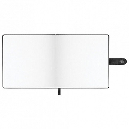 Скетчбук, белая бумага 140 г/м2 200х200 мм, 80 л., КОЖЗАМ, застежка, BRAUBERG ART CLASSIC, черный, 116463