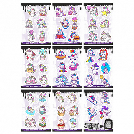 Наклейки виниловые, 49-53 шт., 9 листов, А6, "ЗАБАВНЫЕ ДИЗАЙНЫ", АССОРТИ, NALEPKING