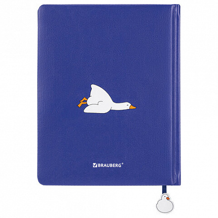 Дневник 1-11 класс 48 л., кожзам (твердая с поролоном), печать, ляссе с аппликацией, BRAUBERG, "Гуси", 107233
