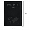 Обложка для паспорта "Passport map", экокожа soft-touch, черная, STAFF, 238760