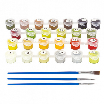 Картина по номерам 40х50 см, ОСТРОВ СОКРОВИЩ "Горное озеро", на подрамнике, акриловые краски, 3 кисти, 662462