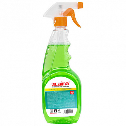 Средство для мытья стекол и зеркал с нашатырным спиртом 500 мл, LAIMA PROFESSIONAL, распылитель, 604744