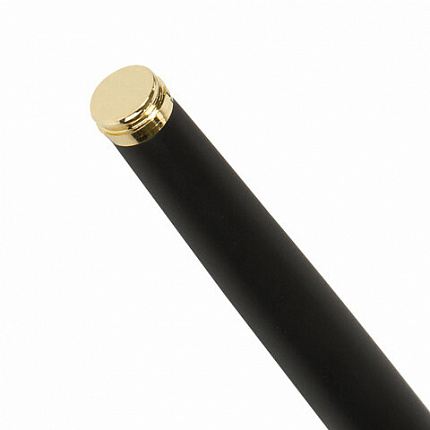 Ручка подарочная перьевая BRAUBERG "Brioso", СИНЯЯ, корпус черный с золотистыми деталями, 143467