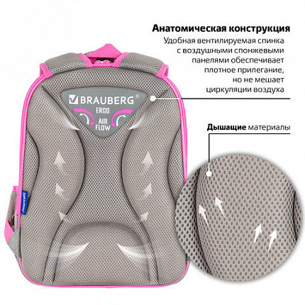 Ранец BRAUBERG QUADRO, 3 отделения, с брелком, "Дружба котиков", велюровая панель, 37х28х18 см, 273105