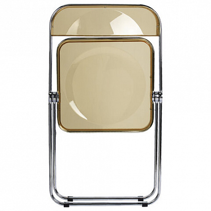 Стул складной прозрачный янтарный BRABIX "Glam CF-020", хромированный каркас, пластик, 533246