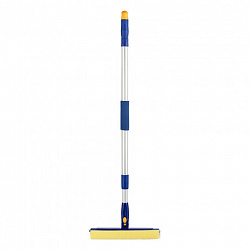 Окномойка LAIMA вращающаяся, телескопическая ручка, рабочая часть 25 см (стяжка, губка, ручка), для дома и офиса, 601494