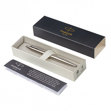 Ручка шариковая PARKER "Jotter XL Monochrome Stainless Steel CT", корпус серебристый, сталь, синяя,2122756