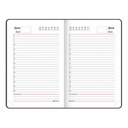 Ежедневник недатированный МАЛЫЙ ФОРМАТ А6 (100х150 мм) BRAUBERG "Select", балакрон, 160 л., черный, 123480