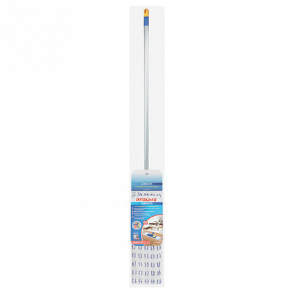 Швабра с флаундером 40 см, черенок 120 см, резьба 1,6 см, МОП микрофибра/абразив, карманы (ТИП К), LAIMA, 601461