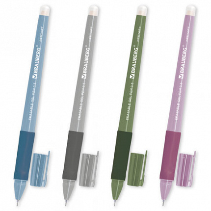 Ручка стираемая гелевая с эргономичным грипом BRAUBERG "RESTART MORANDI", СИНЯЯ, игольчатый пишущий узел 0,5 мм, линия письма 0,25мм, 144416