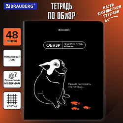 Тетрадь предметная МЕМЫ 48 л., TWIN-лак, ОБиЗР, клетка, подсказ, BRAUBERG, 405108