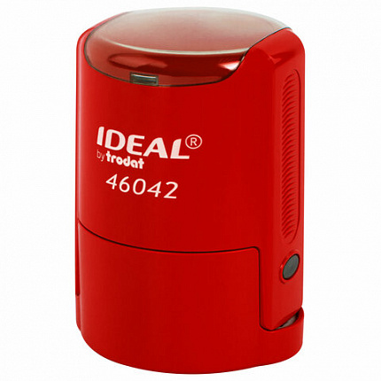 Оснастка для печатей оттиск D=42 мм, синий, TRODAT IDEAL 46042 P2, корпус КРАСНЫЙ, c крышкой, подушка, 125311