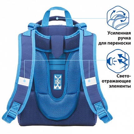 Ранец BRAUBERG PREMIUM, 2 отделения, с брелком, Techno, 38х29х16 см, 227812