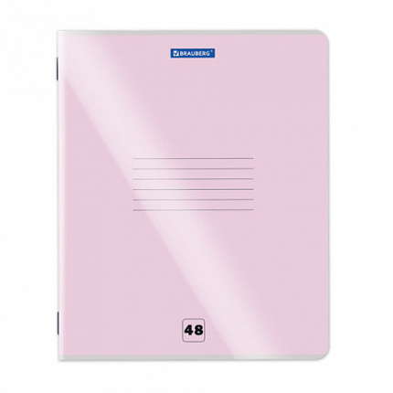 Тетрадь пластиковая обложка (прозрачная) А5 48 листов, скоба, клетка, BRAUBERG "Smart Cover", АССОРТИ (микс в спайке), 405041