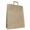 Крафт-пакет бумажный 24х14х29 см, плоские ручки, плотность 90 г/м2, 110517