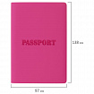 Обложка для паспорта, мягкий полиуретан, "PASSPORT", розовая, STAFF, 237605