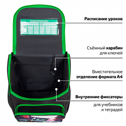 Ранец ПИФАГОР BASIC, 1 отделение, 3 кармана, эргономичная спинка, "Sharp sword", 35х28х18 см, 273138