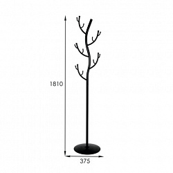 Вешалка-стойка "Дерево", 1,81 м, диск 37,5 см, 15 крючков, металл, черная, ВНП 211 Ч