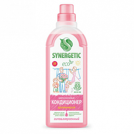 Кондиционер-ополаскиватель для белья 1 л SYNERGETIC "Аромамагия", гипоаллергенный, концентрат, 110100