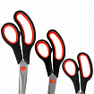 Ножницы BRAUBERG SOFT GRIP НАБОР 5 штук (140, 170, 190, 220, 240 мм), эргономичные черно-красные ручки, ВЫГОДНАЯ УПАКОВКА, 238410