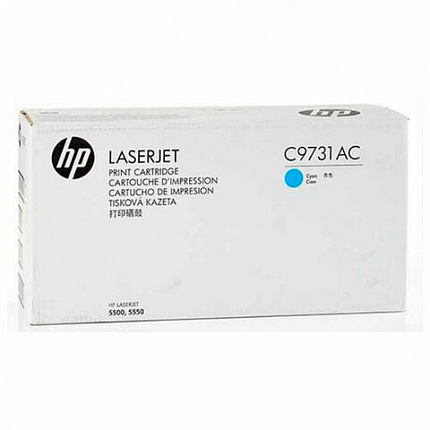 Картридж лазерный HP (C9731A) Color LaserJet 5500/5550, №645A, голубой, оригинальный, ресурс 12000 страниц