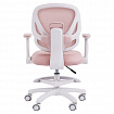 Кресло детское с подставкой для ног BRABIX KIDS "MG-220", сетка/ткань TW, розовое, 533314