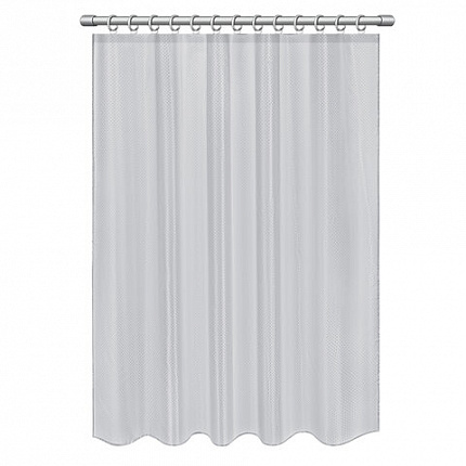Шторка для ванной ПОЛИЭСТЕР, 180х180 см, кольца в комплекте, СЕРЫЙ БРИЛЛИАНТ, PRIMILA (ПРИМИЛА), 700088