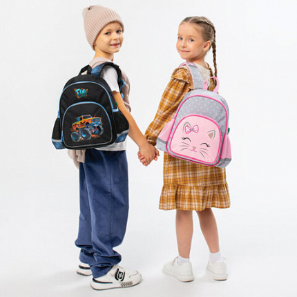 Рюкзак BRAUBERG KIDS PLAY детский, 1 отделение, 3 кармана, "Веселые гонки", 29х23х12 см, 273149