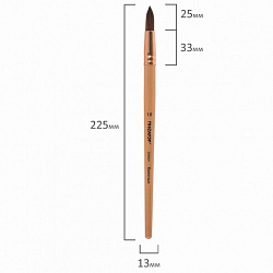 Кисть ПИФАГОР, БЕЛКА, круглая, № 10, деревянная лакированная ручка, с колпачком, пакет с подвесом, 200824