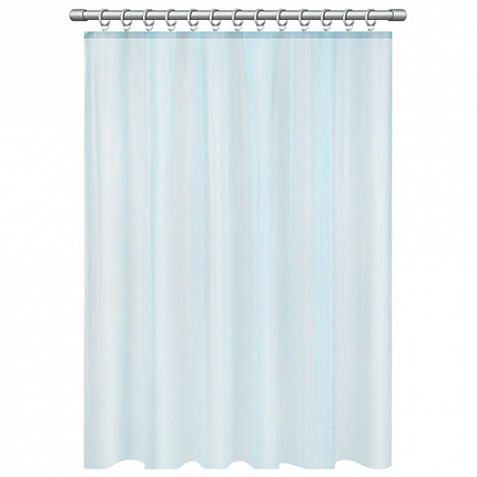 Шторка для ванной PEVA, 180х200 см, кольца в комплекте, цвет ассорти (белый, голубой, коричневый), PRIMILA (ПРИМИЛА), 700073