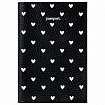 Обложка для паспорта натуральная кожа флоттер, принт "Сердечки", цвет черный, BRAUBERG, 238867