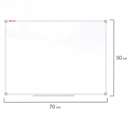 Доска магнитно-маркерная 70х50 см, ПВХ-рамка, ГАРАНТИЯ 10 ЛЕТ, РОССИЯ, BRAUBERG, 238186