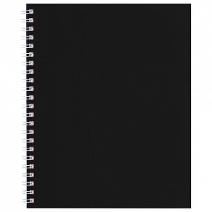 Тетрадь А5 96л. HATBER гребень, клетка, Soft-touch ламинация, SoloMatte_Черный бархат, 96Т5лВ1гр