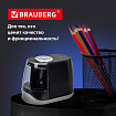 Точилка электрическая BRAUBERG ONE фреза с автостопом, 4 батарейки AA/USB (под адаптер), 270577