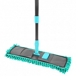Швабра КОМПЛЕКТ флаундер 40 см + МОП синель (ТИП К) + черенок 70-120 см, ЛЮБАША БЮДЖЕТ, 700051