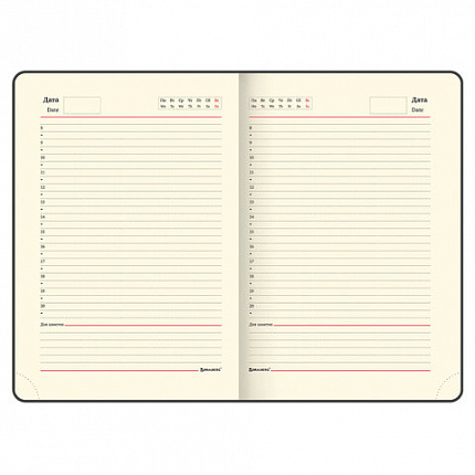 Ежедневник недатированный А5 (138х213 мм) BRAUBERG "Comodo", под кожу, 160 л., темно-синий, 113500