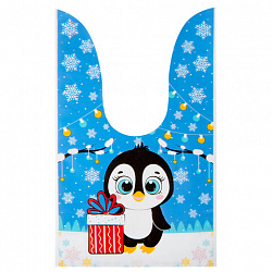 Пакетик подарочный НАБОР 35 штук, новогодний, 13,8х23 см, с зажимами, полиэтилен, ЗОЛОТАЯ СКАЗКА, 592423