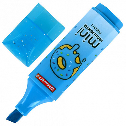 Текстовыделитель мини с принтами BRAUBERG "NEON", АССОРТИ В ПЛАСТИКОВОЙ БАНКЕ, 1-5 мм, 152535