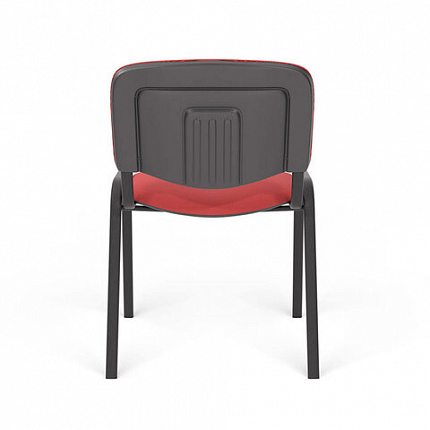 Стул для персонала и посетителей "ИЗО", черный каркас, ткань черно-красная, В-9/С-16