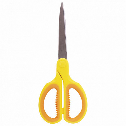 Ножницы BRAUBERG "Original", 155 мм, оранжево-желтые, ребристые резиновые вставки, 236450
