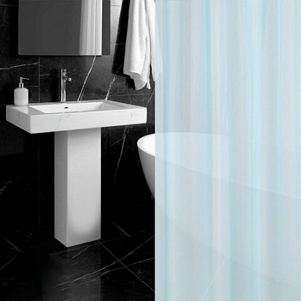 Шторка для ванной PEVA, 180х180 см, кольца в комплекте, цвет ассорти (белый, голубой, коричневый), PRIMILA (ПРИМИЛА), 700072