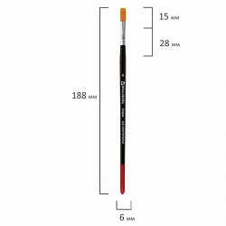 Кисть BRAUBERG синтетика, плоская, №6, 200868