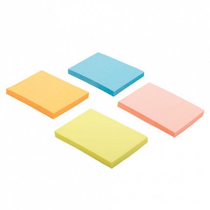 Блок самоклеящийся (стикеры), BRAUBERG, НЕОНОВЫЙ, 38х51 мм, 4 цвета х 50 листов, 124807